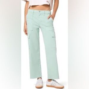 NWT Hudson Rosalie High Rise Wide Leg Cargo Pants in Light Sage, Size 34